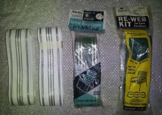   Kits Lot of 4, Vintage Aluminum Lawn Chair/Chaise Webbing 2 1/4 Wide