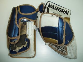 USED* VAUGH VELOCITY 7000 Hockey goalie Blocker and Trapper for ADULT