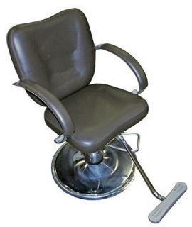 Hydraulic Brown Vinyl Barber Shop Beauty Salon Hair Styling Adjustable 