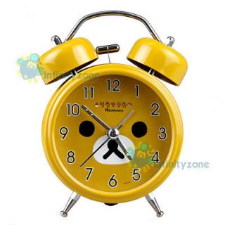   Rilakkuma Relax Bear Twin Bell Alarm Desktop Home Clock w Light #B