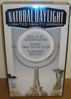   Sunter Natural Daylight Lighted Vanity Mirror 1X to 8X Magnification