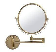   GOLD 8” Wall Mount Swing Arm 2 Sided Magnifying Mirror 1 & 7X