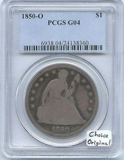 1850 O Seated Liberty Dollar PCGS G 04 Choice Original