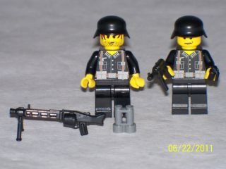 Lego 2 Minifig WWII German Machine Gun Crew V2