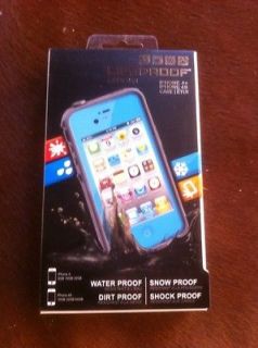   Waterproof Shockproof case iPhone 4S 4 LT BLUE / Teal + HP adapter