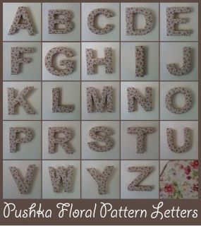   Floral Pattern Alphabet Fabric Wall Letters Children Baby Home Kitchen