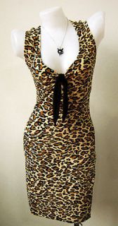 Vintage Rockabilly NEW Leopard Dress Print Women New Sz L 10/12/14
