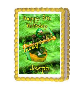   Legos Green Ninjago Edible Frosting Cake Birthday Image Party Ninja #3