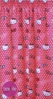 Hello Kitty Candy Spot Bows Pink White Polka Dot Curtains 66 x 54 100% 