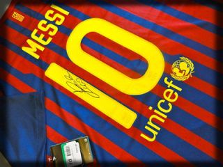Lionel Messi Hand Signed New Barcelona 2012 Shirt With Genuine 