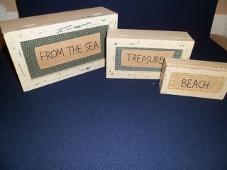 Set of Three Seaside Boxes   Nautical Decor   **  **