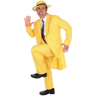 NEW ADULT MENS YELLOW GANGSTER ZOOT SUIT THE MASK JIM CARREY FANCY 