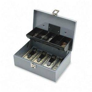 Locking Cash Box steel 5 Compartment Tray for bills & coins spr15507