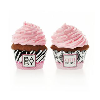 10 Doc Milo Pink Vavavoom Vintage Damask & Zebra Baby Shower Cupcake 