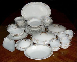   ANTIQUE LIMOGES PORCELAIN CHINA GDA CHEESE DISH COVERED BOWLS PLATES C