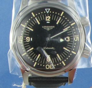 Longines L36744563 Legend Diver No Date Heritage Collection Watch NWT 