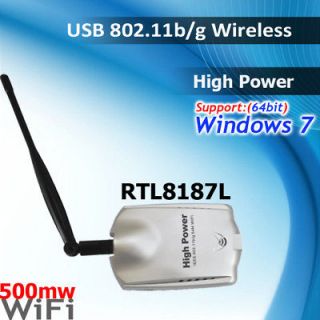   Power 500mw RTL8187L G 54Mbps 802.11b/g Wireless WiFi Adapter card