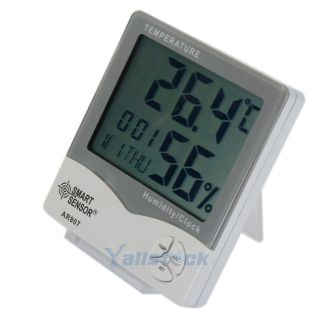 LED Digital Car HomeTemperature Meter Thermometer Hygrometer Clock 