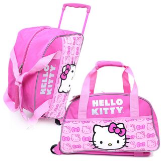   Hello Kitty Duffle Bag with Wheels Trolley Luggage Gym Travel Bag