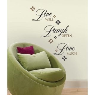 New LIVE WELL LAUGH OFTEN LOVE MUCH WALL DECALS Home Stickers Black 