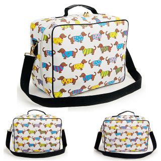 Cute Dachshund Travel Cube Tote Cross Shoulder Handbag Bags Luggage