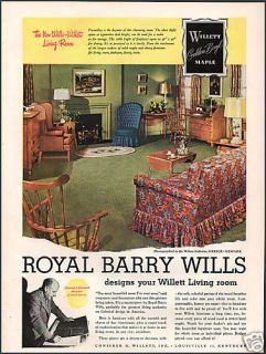 1948 WILLETT Golden Maple Living Room FURNITURE AD