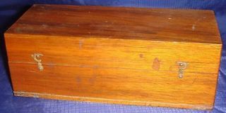 ML227 Vtg Wood Wooden Box Brass Hardware