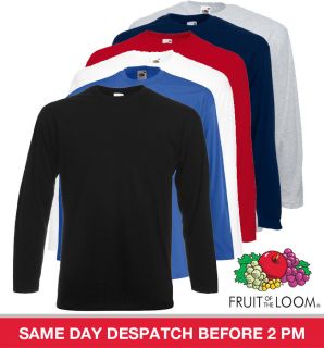 FRUIT OF THE LOOM LONG SLEEVE COTTON T   SHIRT