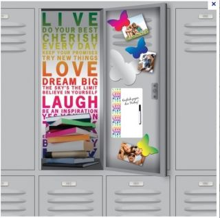 LIVE LOVE LAUGH decor kit SCHOOL LOCKER adhesive wallpaper magnets 