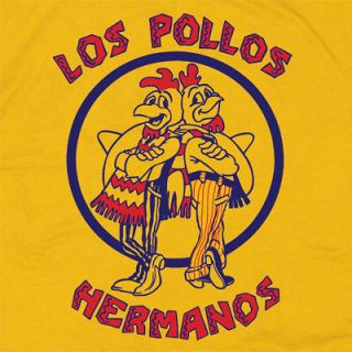 LOS POLLOS HERMANOS T SHIRT BAD SHIRT HEISENBERG BREAKING GOLD ***ALL 