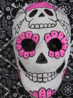 Dia de los Muertos Paper Mache Skull Cupcake Mask OOAK