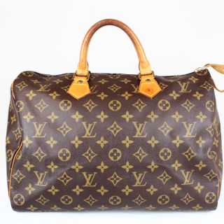 Authentic Louis Vuitton Speedy35 Monogram Brown Boston Hand Bag #24