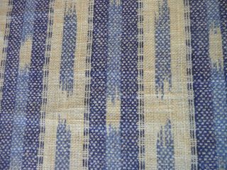 Blue and White Ikat Stripe Fabric 54 Ethnic