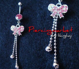   Bow Belly Button Navel Rings Ring Bar body piercing jewelry GIFT 2U1