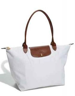 New Authentic Longchamp Le Pliage   Medium Tote Bag in White