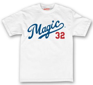theSTASH Team Magic Dodgers Tee Shirt White Los Angeles Johnson Kemp 