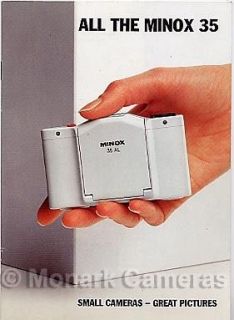 1987 Minox 35mm Range Brochure 35AL 35GT 35MB 35 ML, More Camera Books 