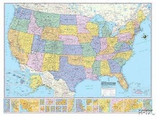   Collectors USA/United States Wall Map Paper   NEW Political style