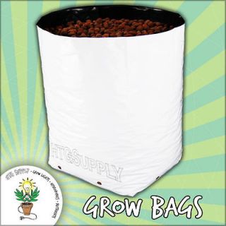 GROW BAGS HYDROPONICS CONTAINER POT POLY PLASTIC B&W