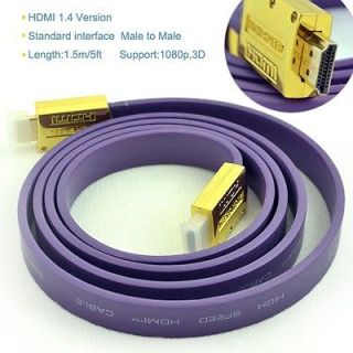   /5ft HDMI 1.4 Male to Male M/M Cable 1080P DVD HDTV LCD Laptop Purple