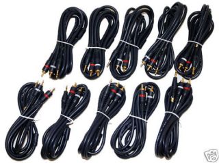 10 Lot 6Ft Two RCA Males to Stereo 3.5mm Male TRS Premium Audio Cable 