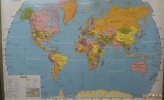 NYSTROM school map, WORLD & United States, two maps, 1NS981, 65 x 53 