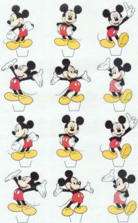 12 MICKEY MOUSE EDIBLE CUPCAKE/FAIRY CAKE TOPPERS **STAND UPS**