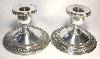   Co. Repousse Silverplated Candlestick Candle Holder Set   NICE