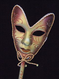 Halloween Mask Full Face Mardi Gras Pink & Silver Venetian Masquerade 