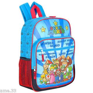 NWT Nintendo SUPER MARIO Bros BACKPACK Tote Bag TOAD BOWSER YOSHI Full 