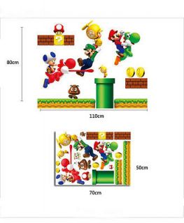New Super Mario Bros Kids Removable Wall Sticker PVC Home Decor