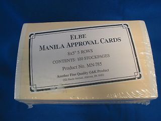 Stamp Approval Cards. Elbe Manila, 5 rows, 8x5, 1 lot of 10ea.