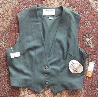 Vtg 70s Stevens Doeskin Vest WOOL Tags Still Attached RUSS TOGS INC 