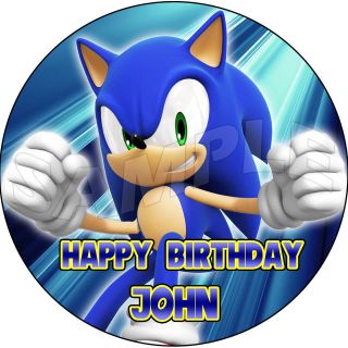   the Hedgehog Custom Personalized Round Edible Cake Image Topper 7.5 A